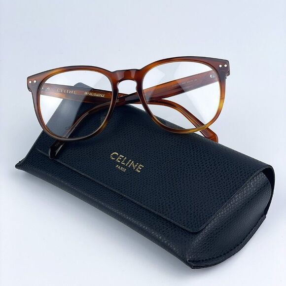 NEW Celine CL50021I 053 Light Havana Round Women Eyeglasses - Picture 1 of 11